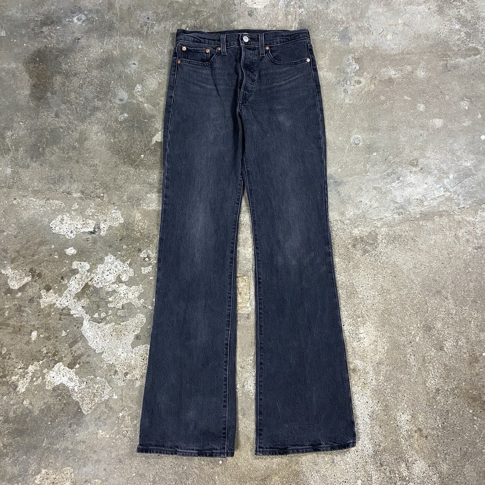 Levi's Premium Jeans Women's Size 27 Black Wedgie Bootcut Button Fly Flared Leg